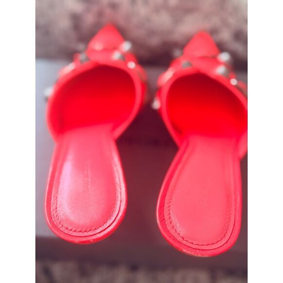 BALENCIAGA Agneau Arena Cagole 70mm Mules Pink 38/8B - Picture 6 of 10